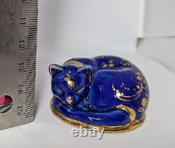 Franklin Mint Curio Cabinet Cat Limoges w Booklet