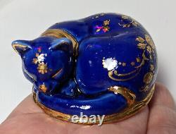 Franklin Mint Curio Cabinet Cat Limoges w Booklet