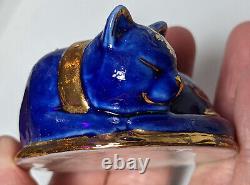 Franklin Mint Curio Cabinet Cat Limoges w Booklet