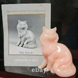 Franklin Mint Curio Cabinet Cats Collection Pink Alabaster