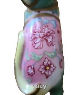 Franklin Mint Curio Cabinet Cats FAMILLE ROSE Cat Figurine Pastel Colorful 3