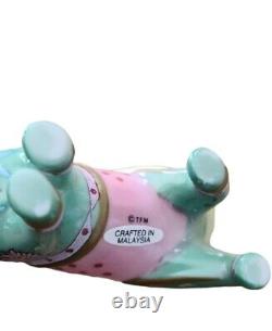 Franklin Mint Curio Cabinet Cats FAMILLE ROSE Cat Figurine Pastel Colorful 3