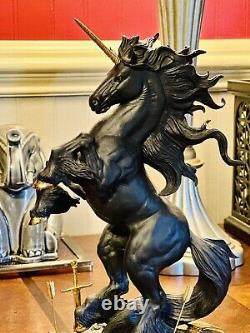 Franklin Mint DARK FURY Unicorn Porcelain Sculpture Figurine, Ruth Thompson KK-1