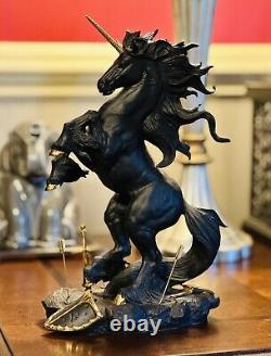 Franklin Mint DARK FURY Unicorn Porcelain Sculpture Figurine, Ruth Thompson KK-1