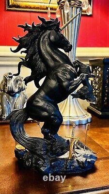 Franklin Mint DARK FURY Unicorn Porcelain Sculpture Figurine, Ruth Thompson KK-1