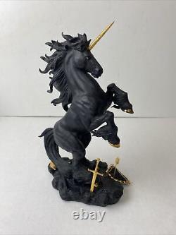 Franklin Mint DARK FURY Unicorn Porcelain Sculpture or Figurine, Ruth Thompson