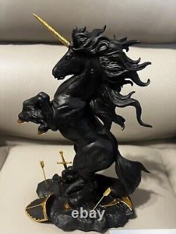 Franklin Mint DARK FURY Unicorn Porcelain Sculpture or Figurine, Ruth Thompson