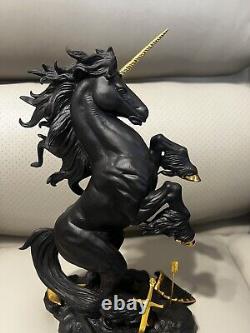 Franklin Mint DARK FURY Unicorn Porcelain Sculpture or Figurine, Ruth Thompson