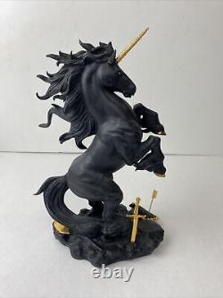 Franklin Mint DARK FURY Unicorn Porcelain Sculpture or Figurine, Ruth Thompson