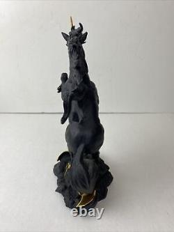 Franklin Mint DARK FURY Unicorn Porcelain Sculpture or Figurine, Ruth Thompson