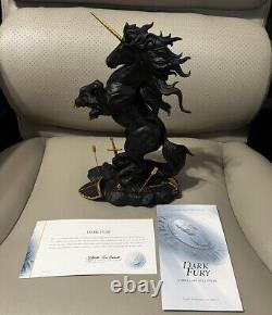 Franklin Mint DARK FURY Unicorn Porcelain Sculpture or Figurine, Ruth Thompson