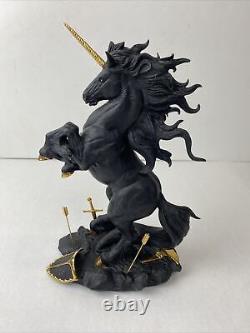 Franklin Mint DARK FURY Unicorn Porcelain Sculpture or Figurine, Ruth Thompson