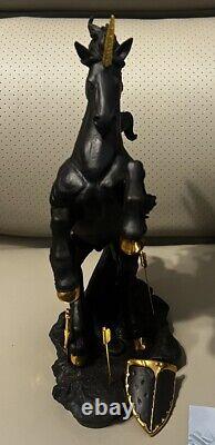 Franklin Mint DARK FURY Unicorn Porcelain Sculpture or Figurine, Ruth Thompson