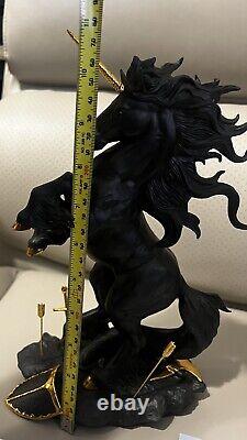 Franklin Mint DARK FURY Unicorn Porcelain Sculpture or Figurine, Ruth Thompson