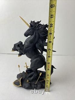 Franklin Mint DARK FURY Unicorn Porcelain Sculpture or Figurine, Ruth Thompson