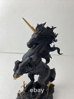 Franklin Mint DARK FURY Unicorn Porcelain Sculpture or Figurine, Ruth Thompson