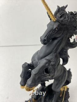 Franklin Mint DARK FURY Unicorn Porcelain Sculpture or Figurine, Ruth Thompson