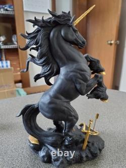 Franklin Mint Dark Fury Black Porcelain Unicorn Excellent Condition
