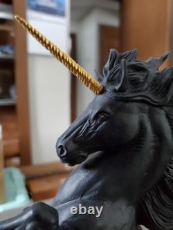 Franklin Mint Dark Fury Black Porcelain Unicorn Excellent Condition