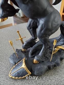 Franklin Mint Dark Fury Black Porcelain Unicorn Excellent Condition