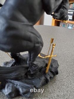 Franklin Mint Dark Fury Black Porcelain Unicorn Excellent Condition