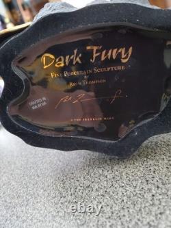 Franklin Mint Dark Fury Black Porcelain Unicorn Excellent Condition