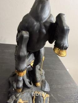 Franklin Mint Dark Fury Unicorn Fine Porcelain Sculpture Ruth Thompson Gold Horn