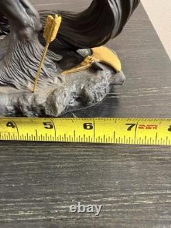 Franklin Mint Dark Fury Unicorn Fine Porcelain Sculpture Ruth Thompson Gold Horn