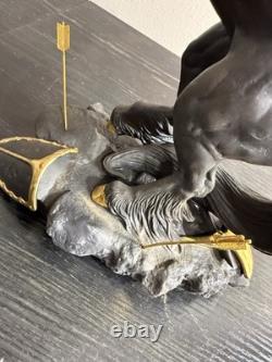 Franklin Mint Dark Fury Unicorn Fine Porcelain Sculpture Ruth Thompson Gold Horn