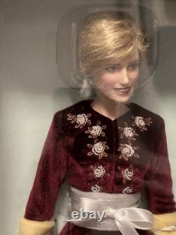 Franklin Mint Diana Princess Of Loveliness Burgundy Velvet Gown Porcelain Doll