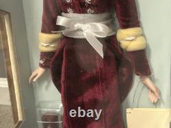 Franklin Mint Diana Princess Of Loveliness Burgundy Velvet Gown Porcelain Doll
