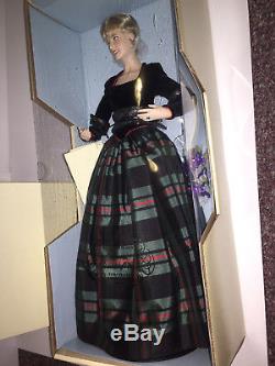 Franklin Mint Diana Princess of Charm Porcelain Portrait Doll NIB Scotland Plaid