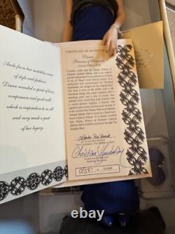 Franklin Mint Diana Princess of Wales Porcelain Portrait Doll Blue Gown BN