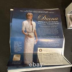 Franklin Mint Diana Princess of Wales Porcelain Portrait Doll MIB