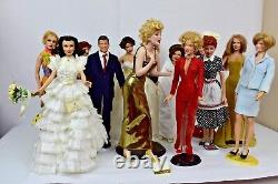 Franklin Mint Dolls Excellent Condition Marilyn Monroe, Elizabeth Lot of 13 TAGS