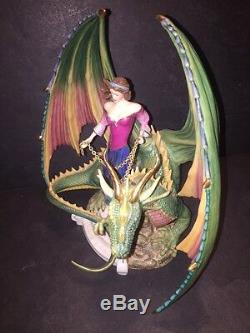 Franklin Mint Dragon Charm By Myles Pinkney Porcelain & Gold Sculpture Fantasy