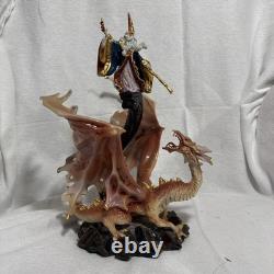 Franklin Mint Dragon Rising Dragon & Wizard Porcelain Figurine Estate Find