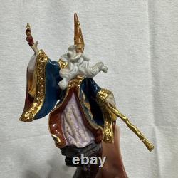Franklin Mint Dragon Rising Dragon & Wizard Porcelain Figurine Estate Find