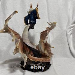 Franklin Mint Dragon Rising Dragon & Wizard Porcelain Figurine Estate Find
