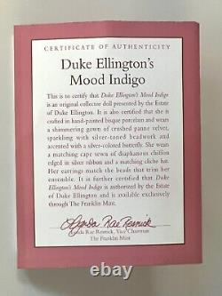 Franklin Mint Duke Ellington Mood Indigo Porcelain Doll 19 Tall COA No Box