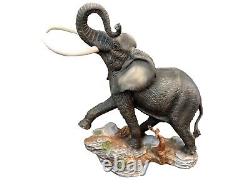 Franklin Mint ELEPHANT Large Porcelain Figurine Ruler Of The African Plains