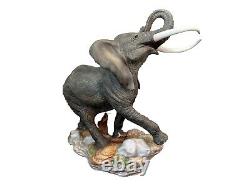 Franklin Mint ELEPHANT Large Porcelain Figurine Ruler Of The African Plains