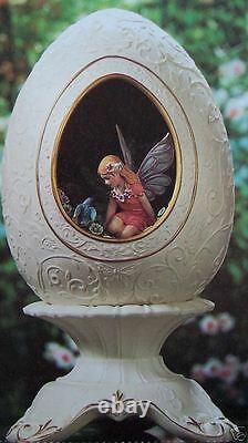 Franklin Mint Egg Secret Fairy Garden Porcelain 24k Accents 6 Nib $175 N 1999