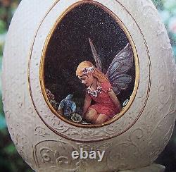 Franklin Mint Egg Secret Fairy Garden Porcelain 24k Accents 6 Nib $175 N 1999