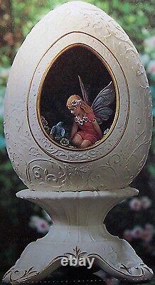 Franklin Mint Egg Secret Fairy Garden Porcelain 24k Accents 6 Nib $175 N 1999