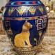 Franklin Mint Egyptian Porcelain Vase, 24kt Gold, Hand Painted, Garas, 1987