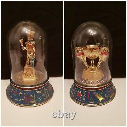 Franklin Mint Egyptian Treasures Tutankhamun Complete Set (18) Glass Dome Jars