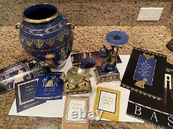 Franklin Mint Egyptian Vase BAST Candlestick Crystal Ball Lot 24k Roushdy Garas