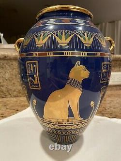 Franklin Mint Egyptian Vase BAST Candlestick Crystal Ball Lot 24k Roushdy Garas