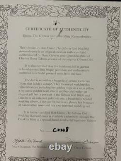 Franklin Mint Elaine the Gibson Girl's Wedding Remembrance Doll Shadow Box